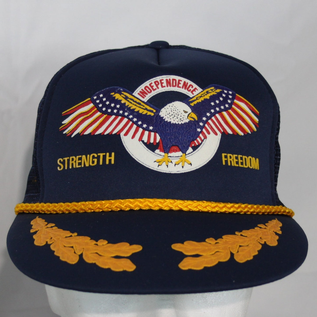 NEW American Patriotic Eagle Truckers Cap Baseball Cap Peak Navy (3532)