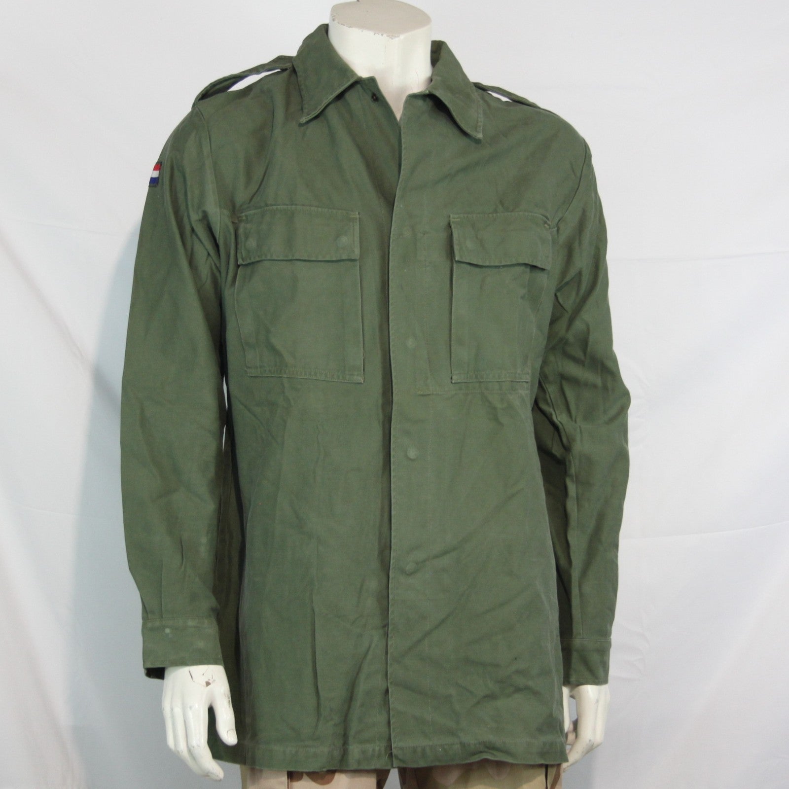 Genuine Surplus Dutch Army Olive Green Vintage Field Shirt HW Cotton  G2 (3320)