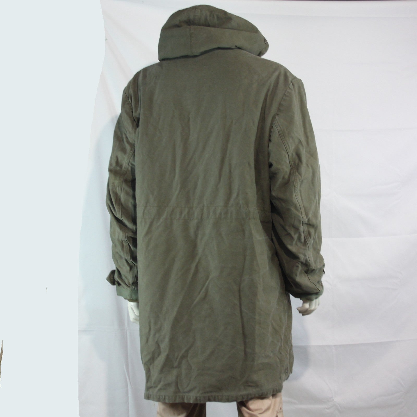 Vintage German Army Olive Parka Genuine Surplus Winter Coat Lined 44-46" (3810)