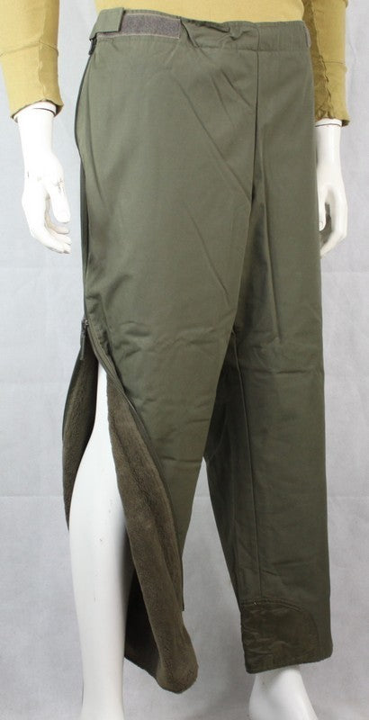 Genuine Surplus German Snow Trousers Water Resistant Faux Furry Lined Zip Side
