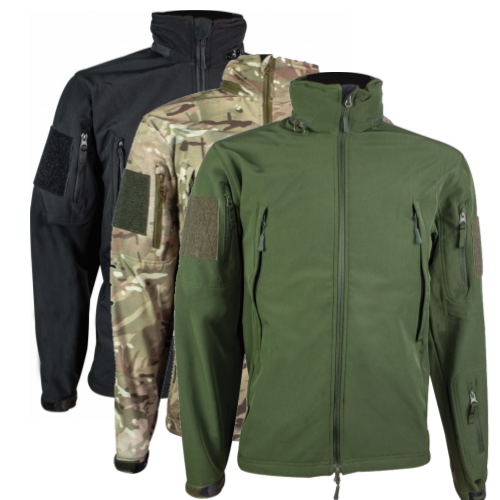 Highlander Tactical Hooded Softshell Jacket Water Resistant  Army Camo green