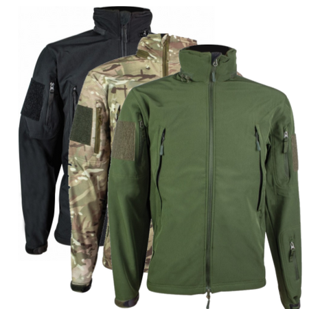 Highlander Tactical Hooded Softshell Jacket Water Resistant  Army Camo green