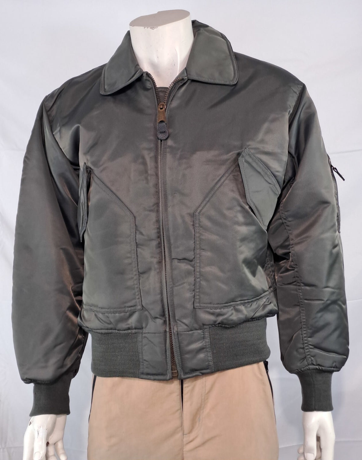 Highlander MA2 Bomber Jacket Plain Collar Padded GunMetal Grey