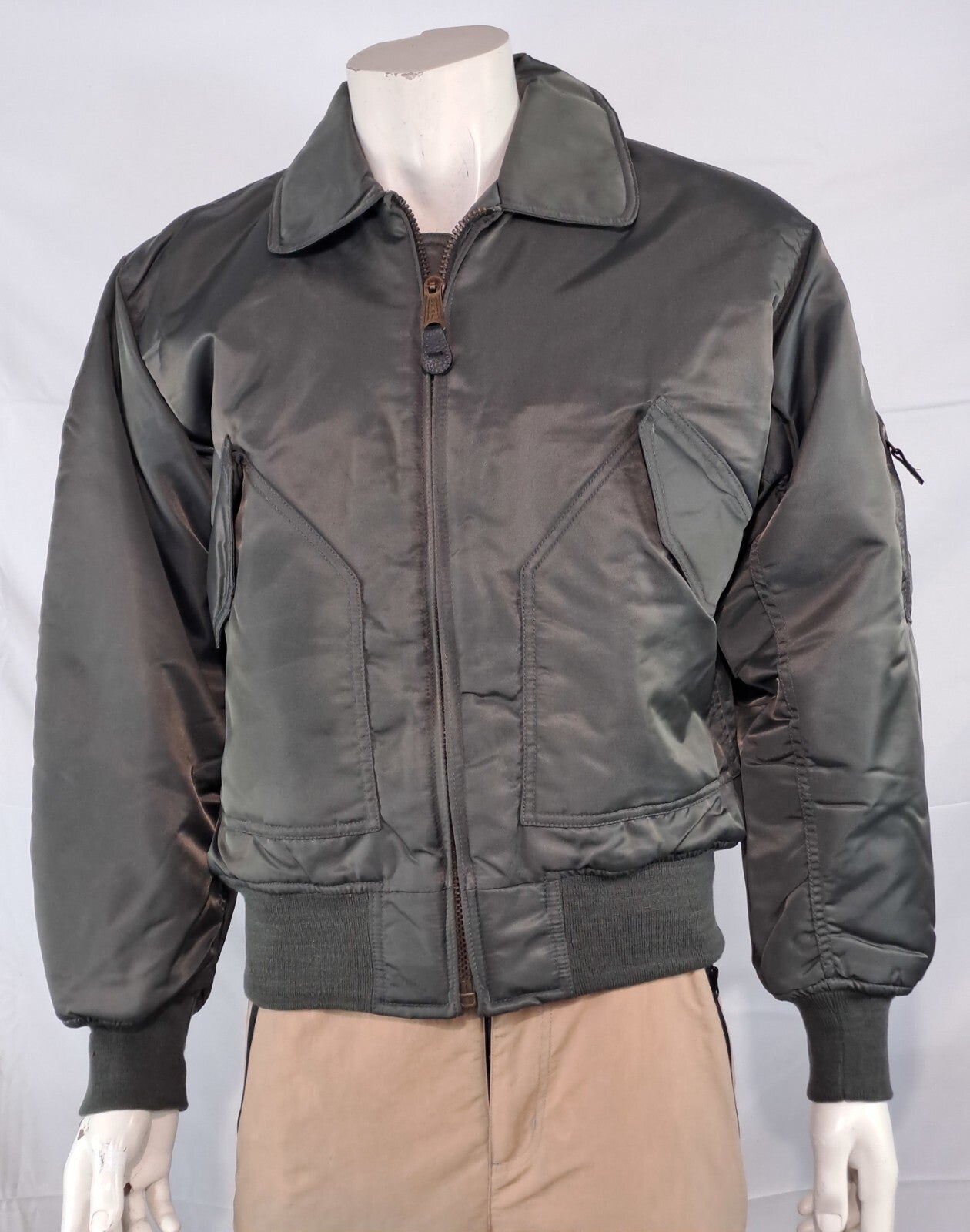 Highlander MA2 Bomber Jacket Plain Collar Padded GunMetal Grey