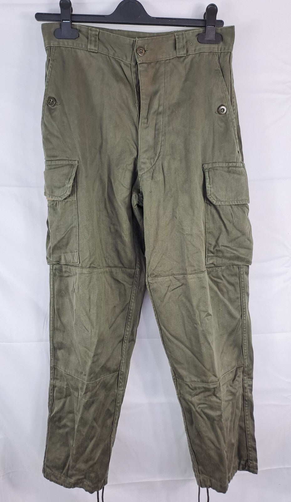 Genuine Surplus French Army Vintage S300 Olive Green Army Combat Trousers