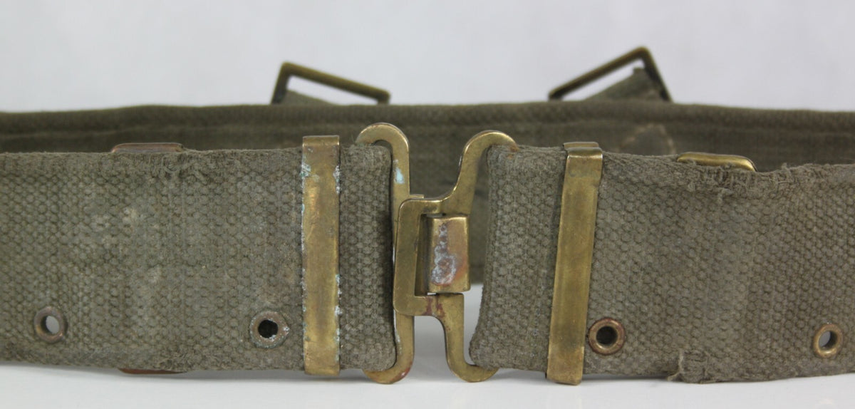 Genuine Surplus Vintage Dutch Army Pistol Belt 60mm Wide Army Military Buckle