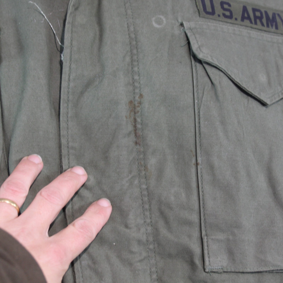 US M65 Genuine Surplus Army Jacket Olive Green Canvas Parka Medium 37-41" (3876)
