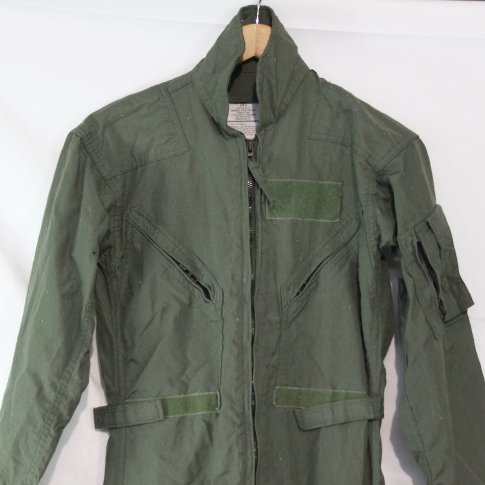 US Airforce Flight Suit Coverall Mens GreenGenuine Surplus 34" Chest Short 3524)