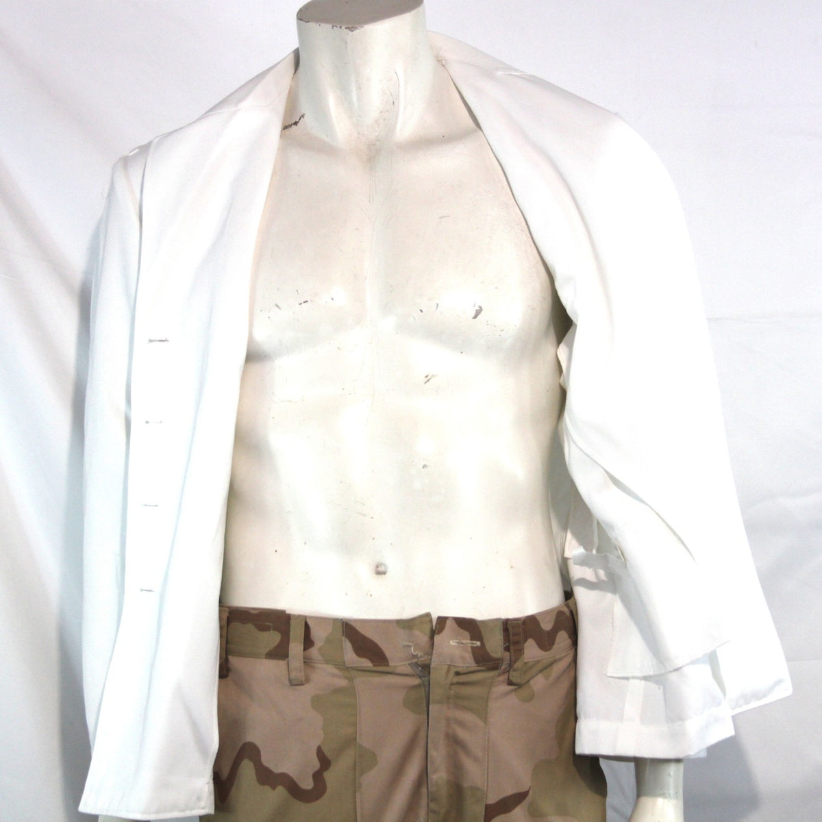 Womens Genuine Surplus French Army Dress Jacket White UK 18 (4299)