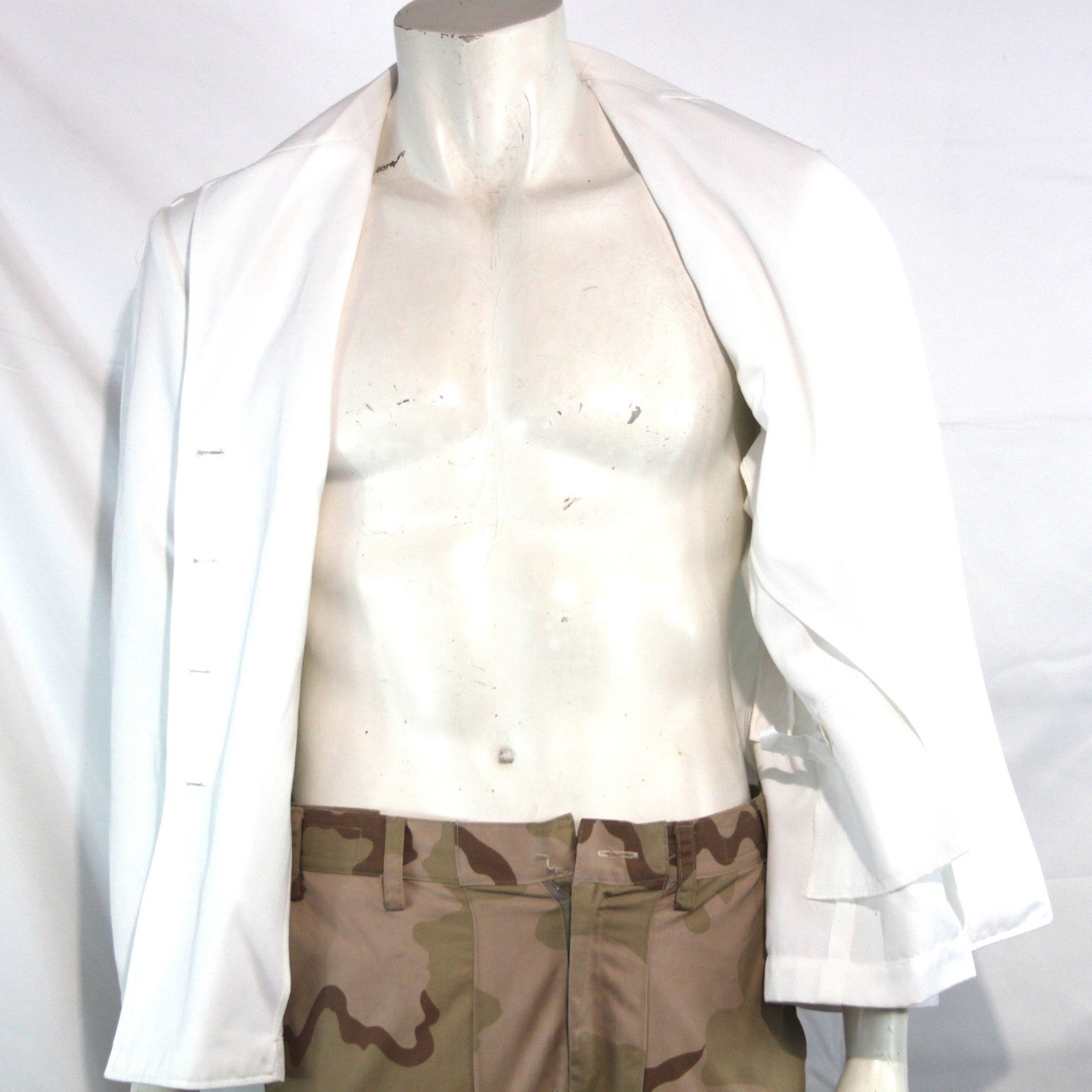 Womens Genuine Surplus French Army Dress Jacket White UK 18 (4299)