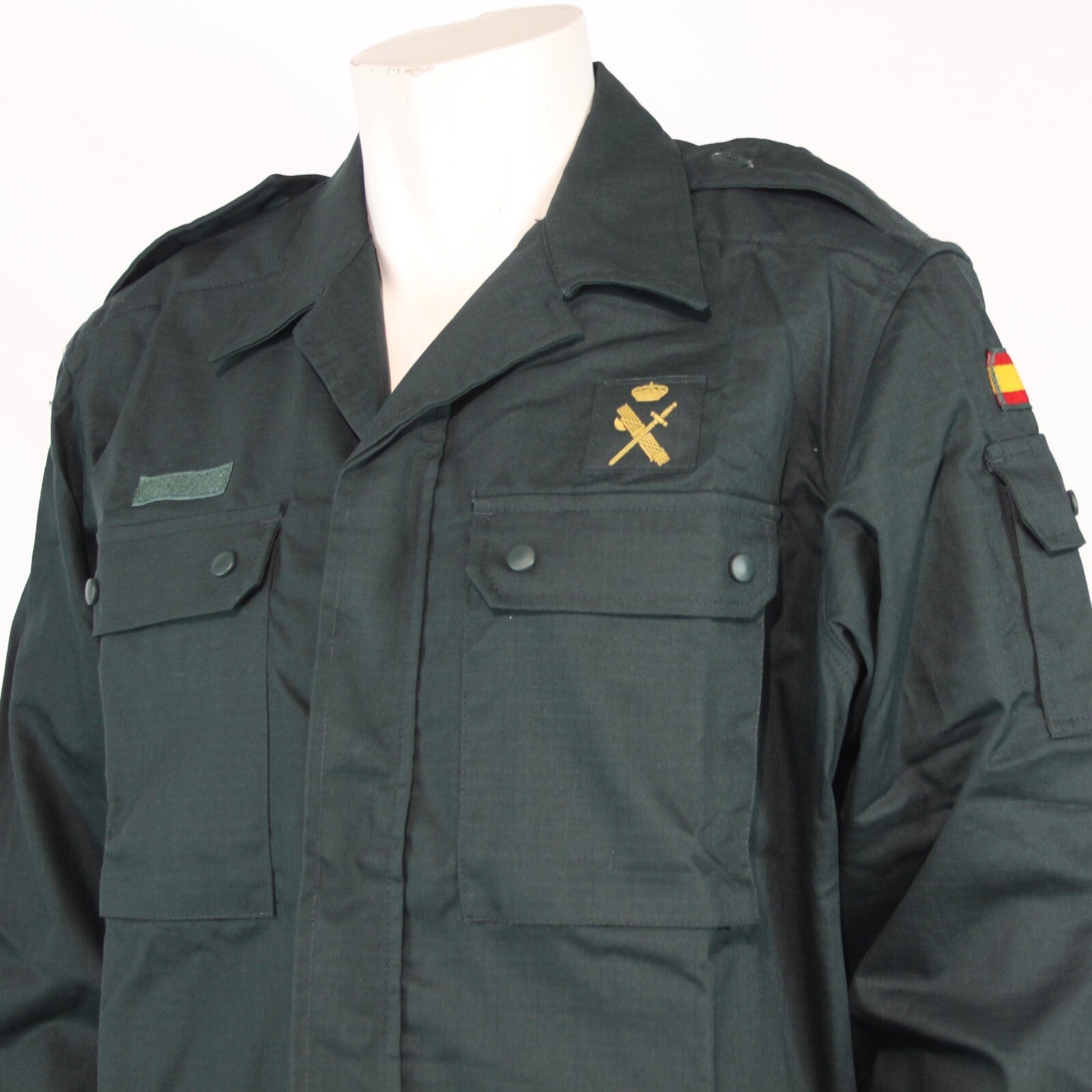 Genuine Surplus Spanish Police Combat Shirt Bottle Green Ripstop S/Grade (3182)