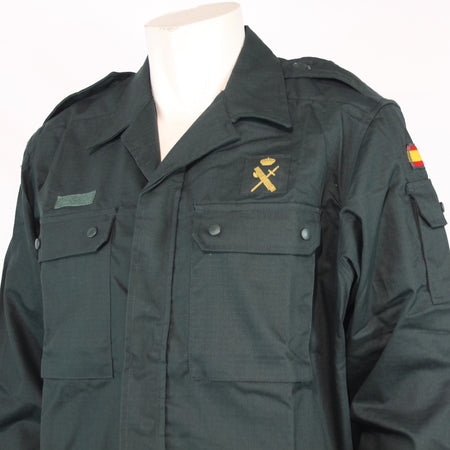 Genuine Surplus Spanish Police Combat Shirt Bottle Green Ripstop S/Grade (3182)