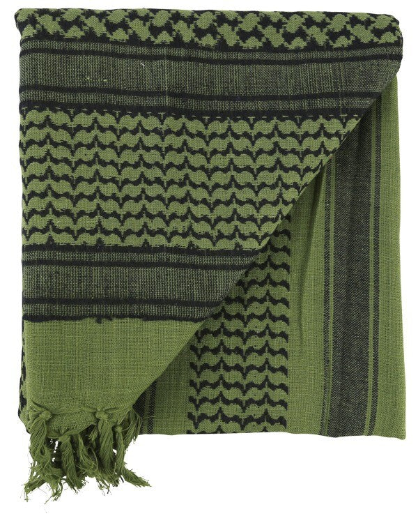 Cotton Shemagh Scarf Tassels Edges Woven Eastern Style Olive Red Whit