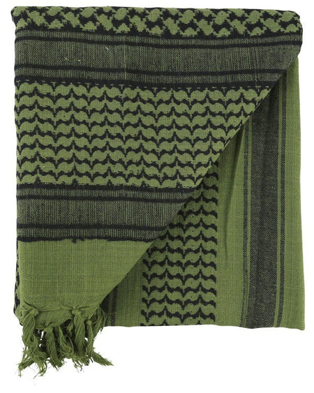 Cotton Shemagh Scarf Tassels Edges Woven Eastern Style Olive Red Whit