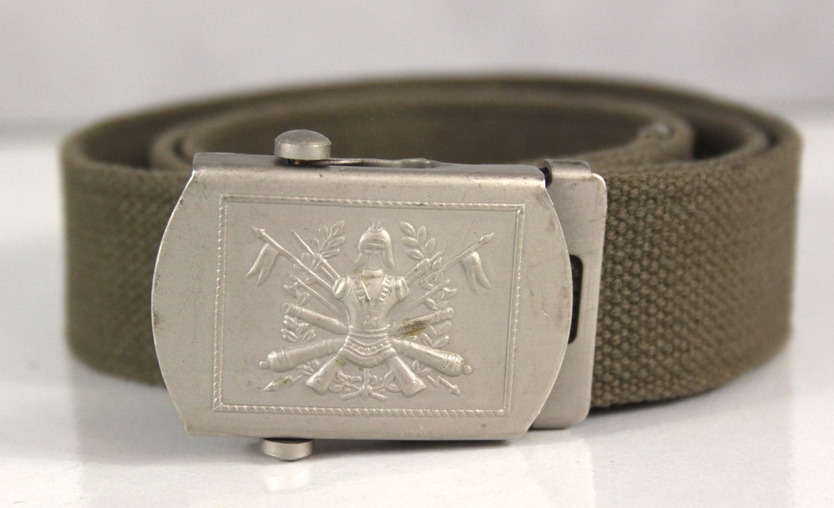 Genuine Surplus Italian Army 33mm Khaki Belt Embossed Buckle 28-38" Waist