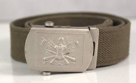 Genuine Surplus Italian Army 33mm Khaki Belt Embossed Buckle 28-38" Waist