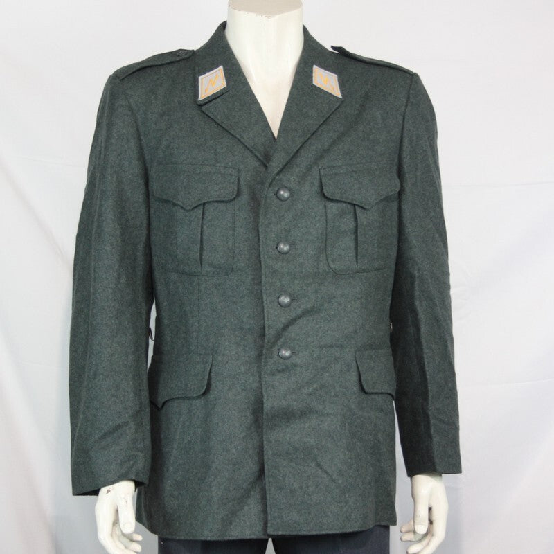 Genuine Surplus Swiss Army Vintage Wool Dress Jacket Thick Blue Grey (3314)
