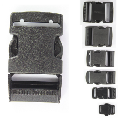 Side Release Buckles Black Plastic Clips Belts Rucksacks  Replacement All Sizes
