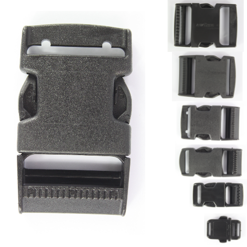 Side Release Buckles Black Plastic Clips Belts Rucksacks  Replacement All Sizes