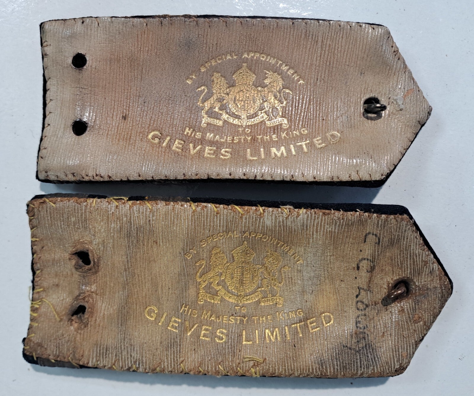 Genuine Surplus British Royal Navy Overcoat Epaulette Rank Slides Antique (2635)