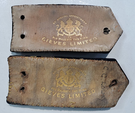 Genuine Surplus British Royal Navy Overcoat Epaulette Rank Slides Antique (2635)