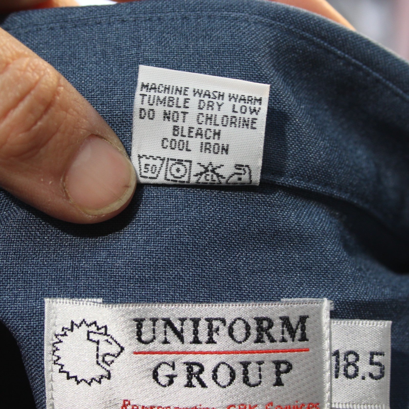 NEW Genuine Surplus US Security Firm Blue Shirts Badged Polyester (3747)