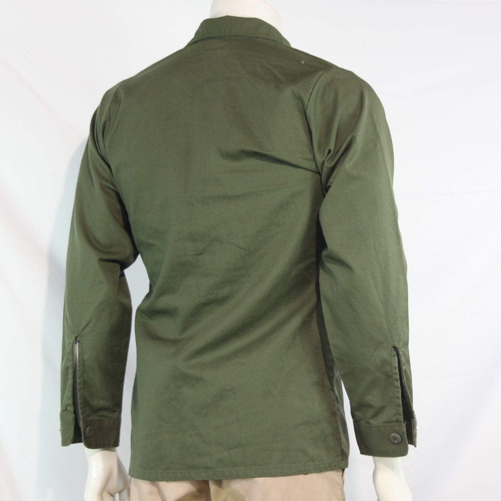 Vintage US Army Shirt  Olive Utility Shirt Genuine Surplus 14.5"  (4132