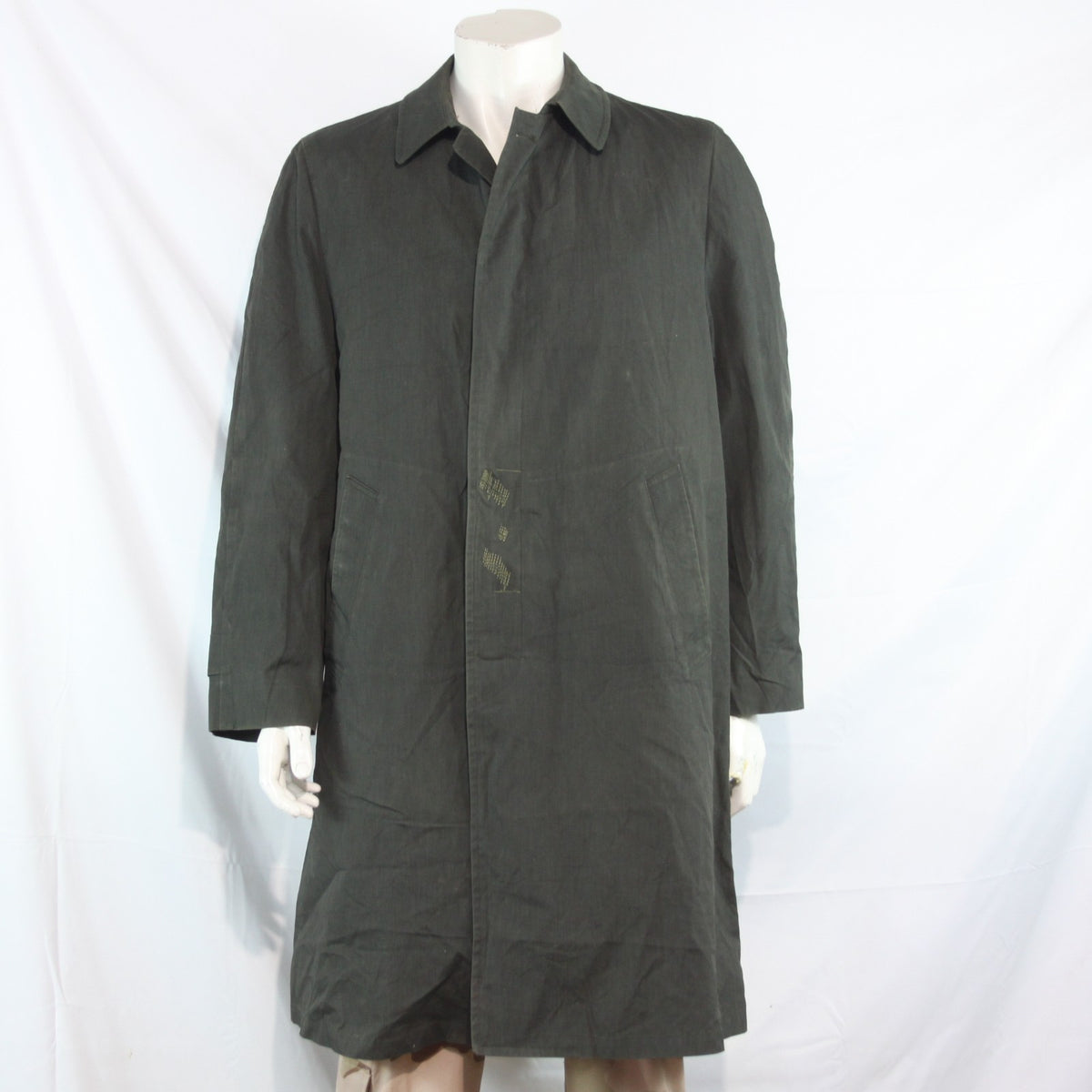 Vintage Mens Overcoat London Fog Faux Fur Lined Medium Warm Grey (4288)