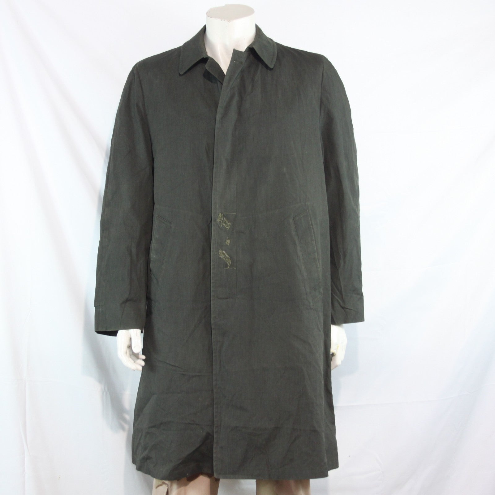 Vintage Mens Overcoat London Fog Faux Fur Lined Medium Warm Grey (4288)