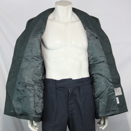 Genuine Surplus Swiss Army Vintage Wool Dress Jacket Thick Blue Grey (3314)