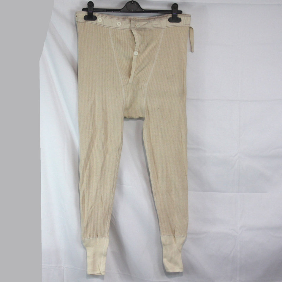 Vintage Swedish Cotton Long Johns Genuine Surplus Army Military ThermalCream3818