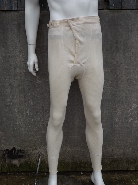 Genuine Vintage Swedish Army Long Johns Thermal Leggings Cream (2759)
