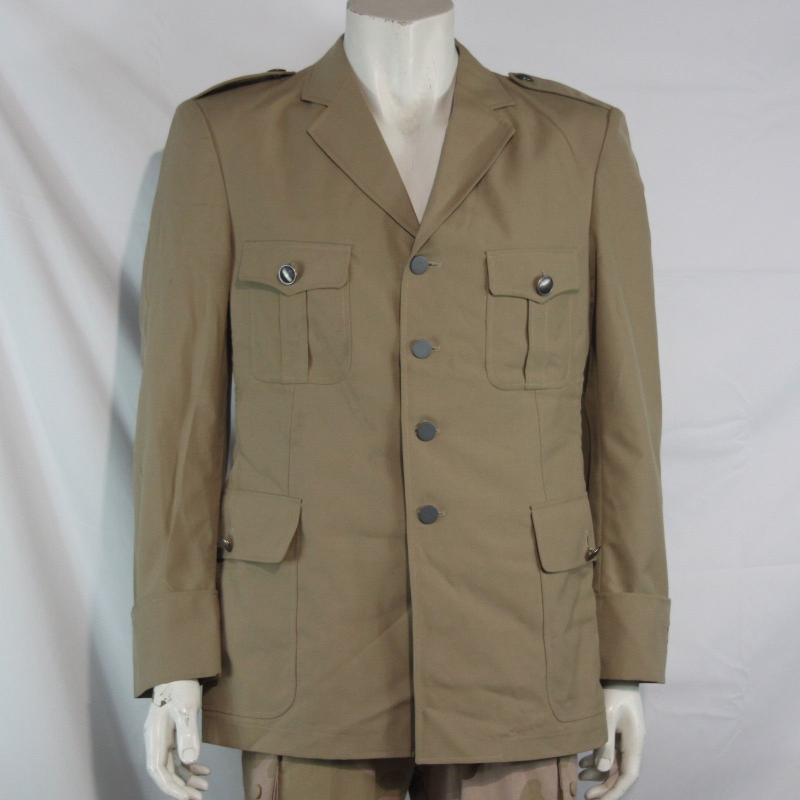 1990's French Army Dress Jacket Genuine Surplus Sand Beige Uniform (4017)