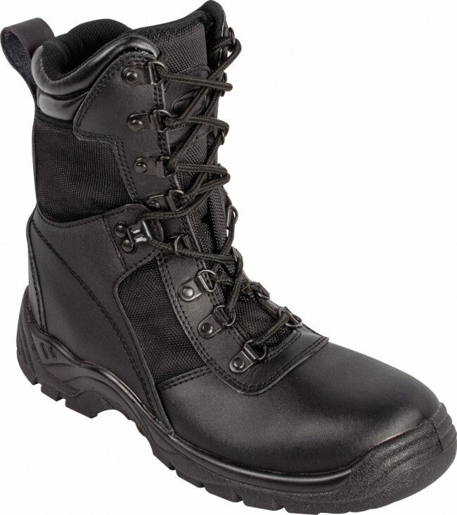 Highlander Recon Boots Black Leather & Fabric Cadet Forces Military FOT142