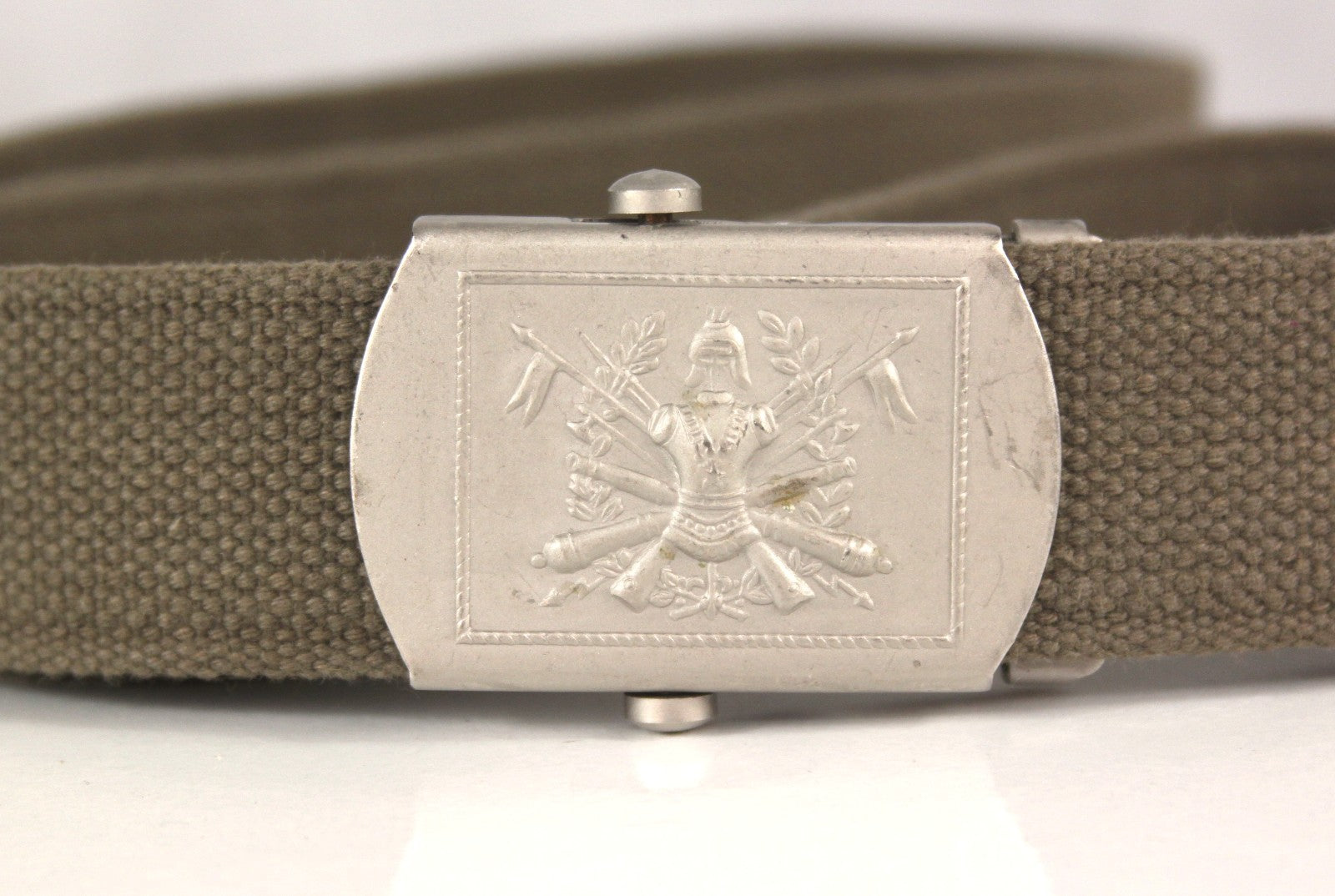 Genuine Surplus Italian Army 33mm Khaki Belt Embossed Buckle 28-38" Waist