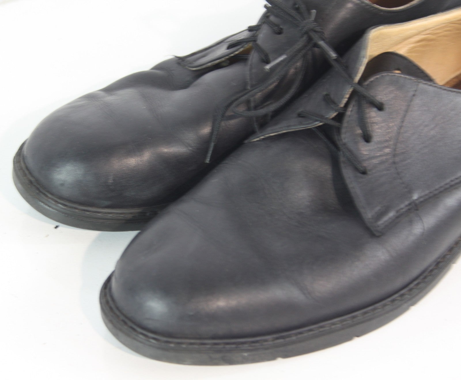 Genuine Surplus Austrian Army Mens Shoes Black Leather Lace Up (1978)