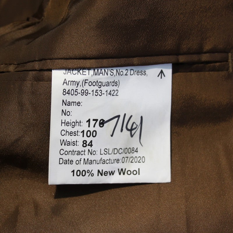 Genuine Surplus British Army Guards Dress Uniform Jacket Tan 40" Chest (3558)