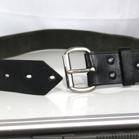 Leather 45mm Army Belt Genuine Surplus Black 28-38" Waist  (3840)