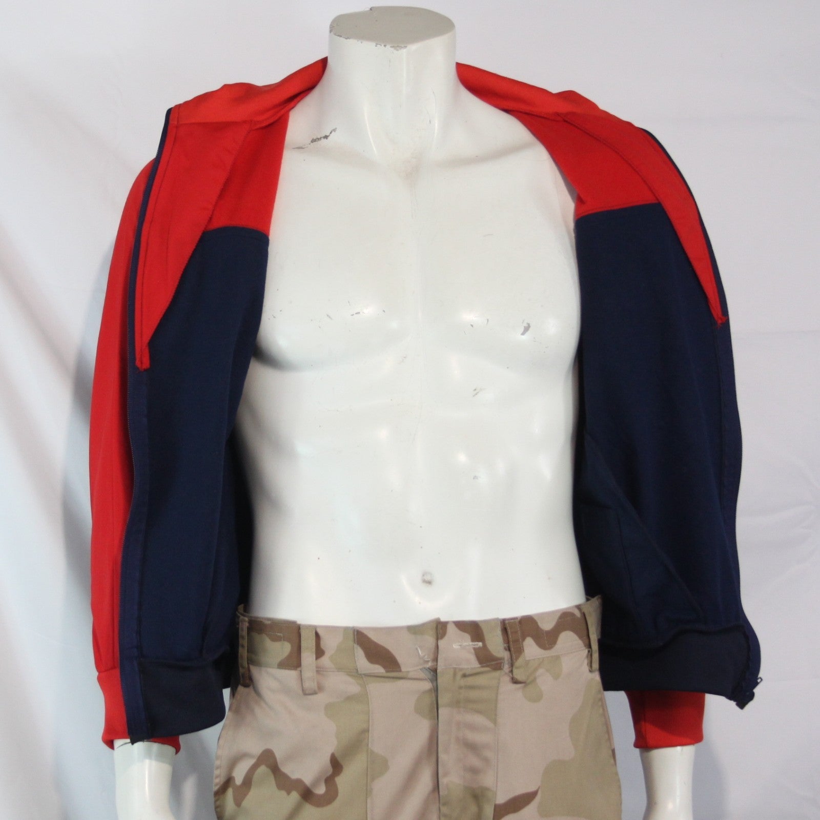 Tracksuit Top French Marines Jacket Genuine Surplus Military red/blue 34" (3992)
