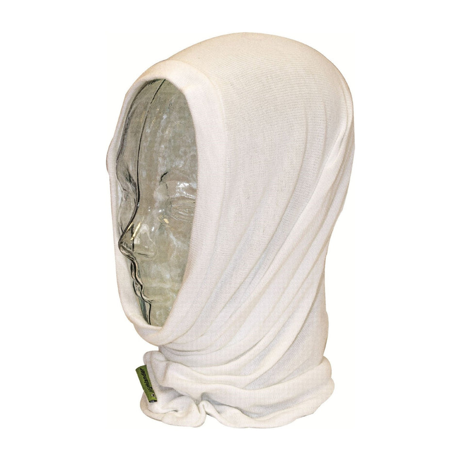 Highlander Headover Snood Thermolite Knitted Stretch Scarf Balaclava White