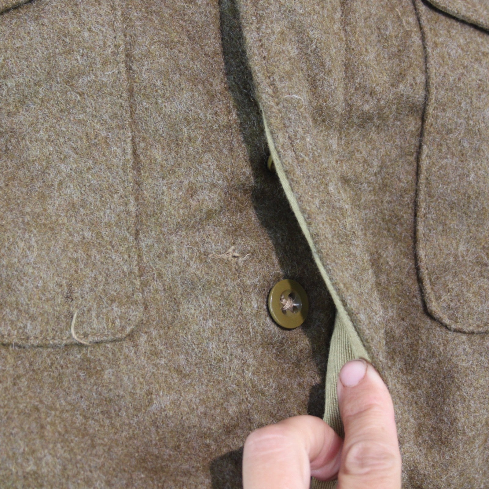 1954 British Army Battle Dress Short Uniform Jacket Wool 38" Chest Brown (3541)