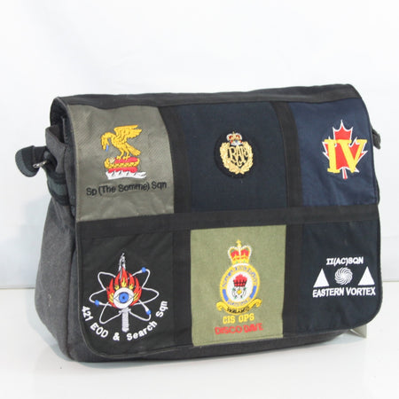 Upcycled RAF T-Shirt Badges Made into Exclusive Messenger Bag Aviation (4421)