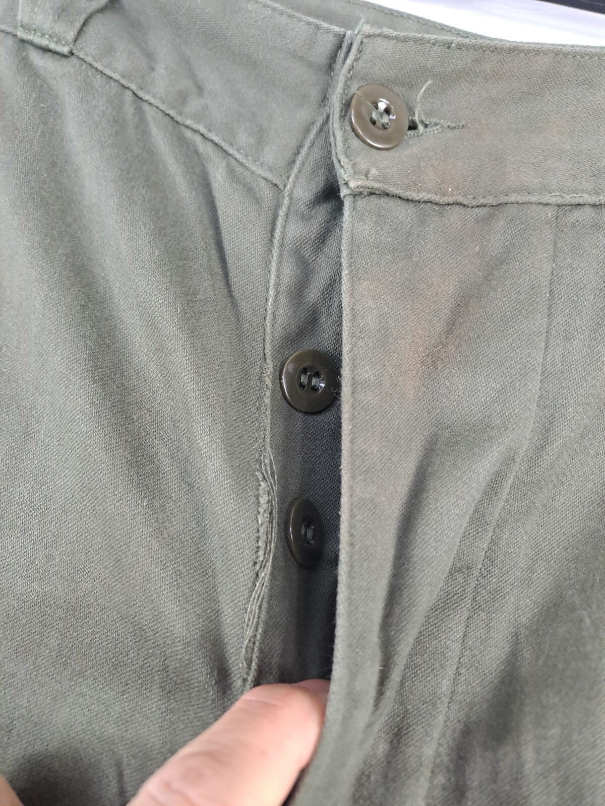 Genuine Surplus French Army Vintage S300 Olive Green Army Combat Trousers