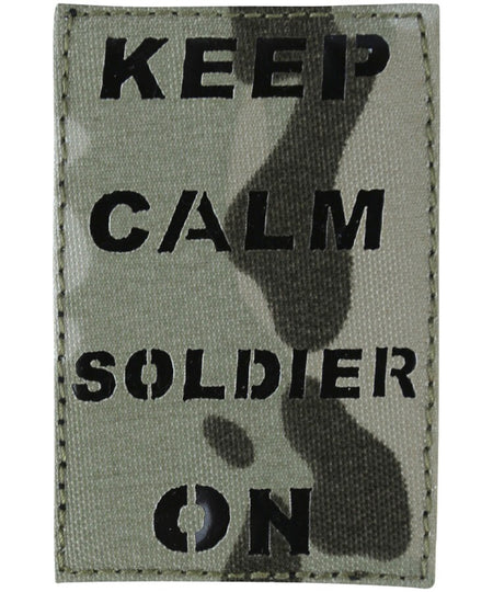 KT Keep Calm & Soldier On BTP Laser cut  Morale Patch tactical hook 3D Army Airs