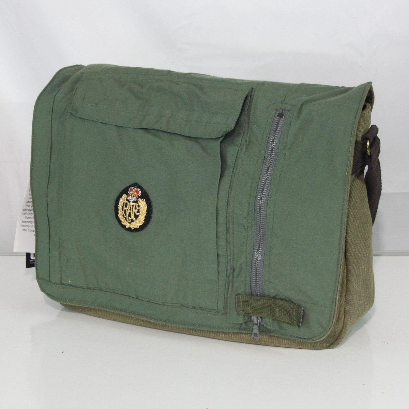 Upcycled RAF Flight Suit Made into Exclusive Messenger Bag Olive Aviation (4470)