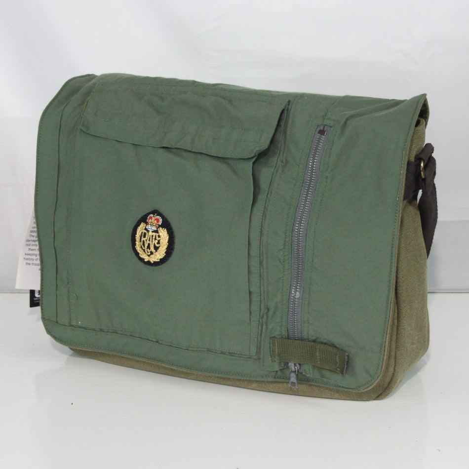 Upcycled RAF Flight Suit Made into Exclusive Messenger Bag Olive Aviation (4470)