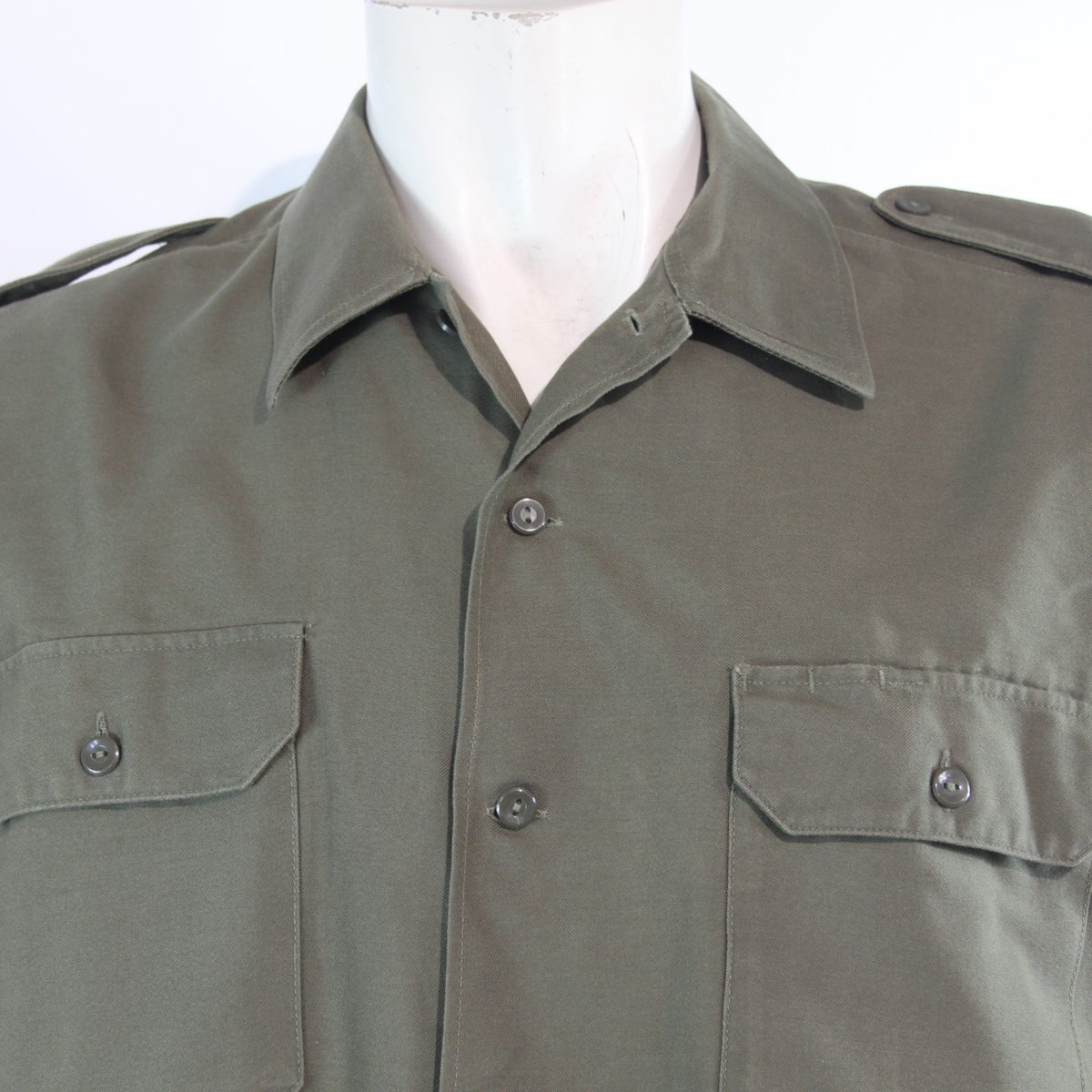 Genuine Surplus German Army Short Sleeve Moleskin Shirt Olive (4265)