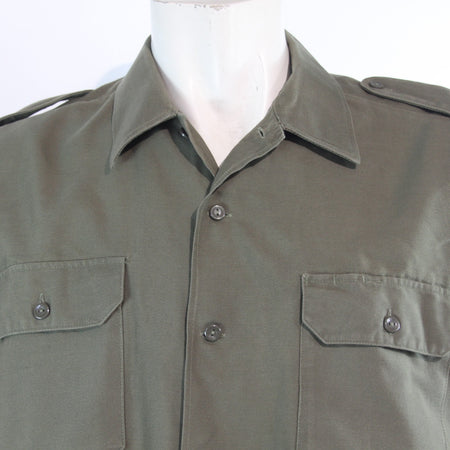 Genuine Surplus German Army Short Sleeve Moleskin Shirt Olive (4265)