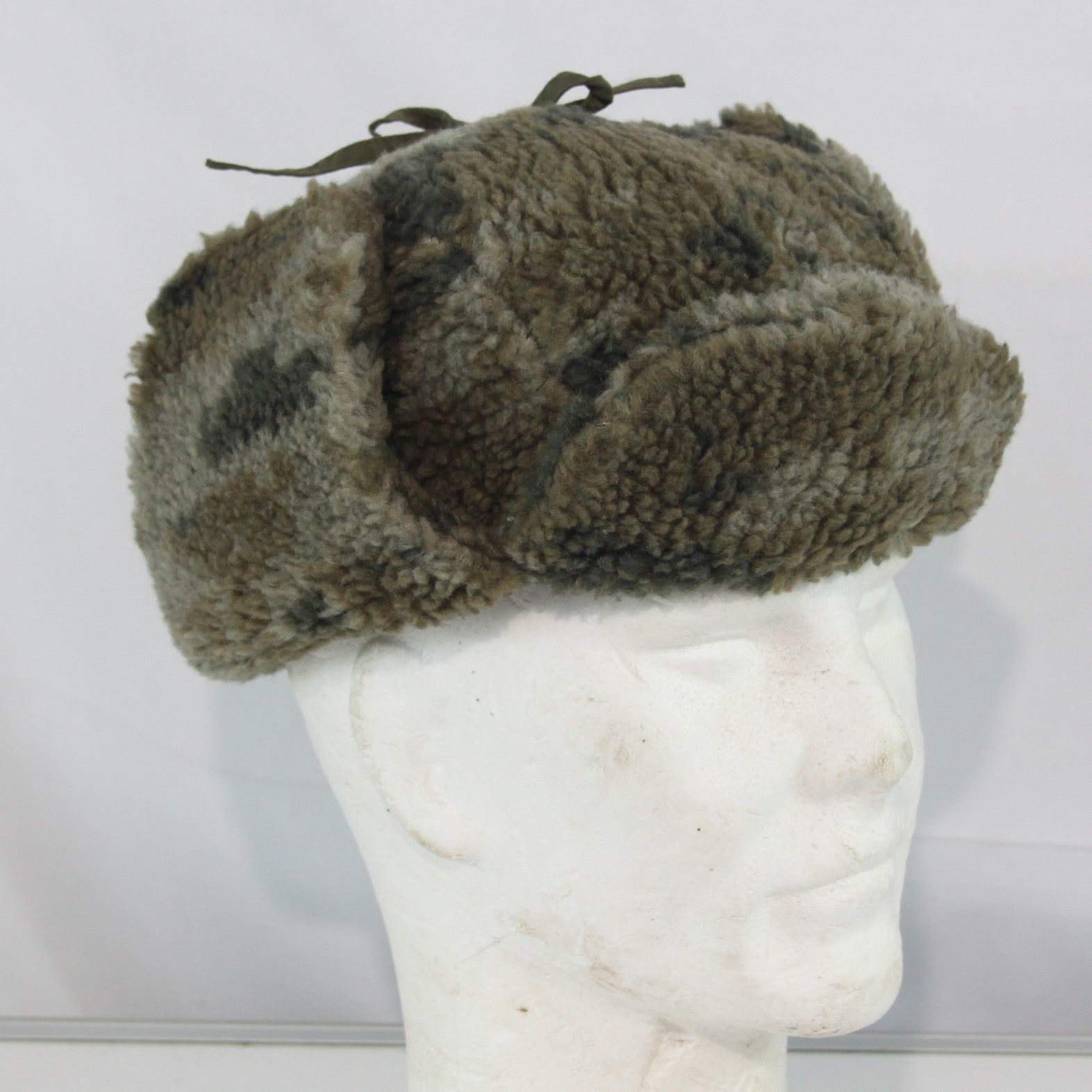 Fleece Mock Sheepskin Winter Trapper Hat Thermal Large Camo (HAT121)