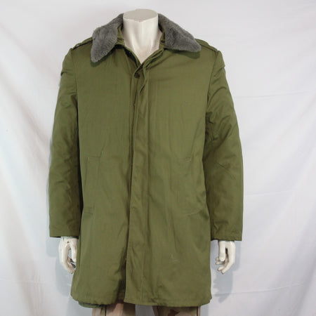 Vintage USSR Soviet Era Parka Winter Coat Padded Khaki Surplus 36-38" (3664)